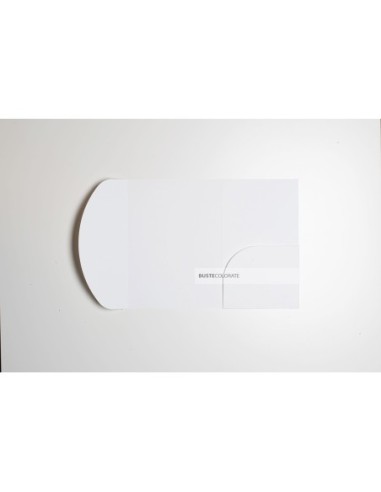 Busta con tasca ad arco misura 135x185 mm colore candido