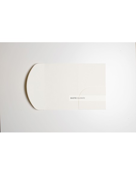 Busta con tasca ad arco misura 135x185 mm colore avorio
