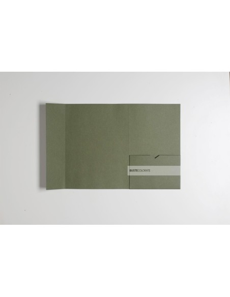 Busta pocketfold C5 con tasca laterale 150X200 mm colore verde oliva