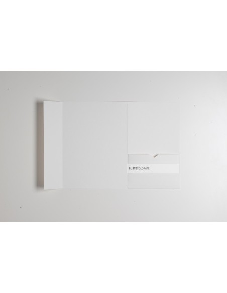 Busta pocketfold C5 con tasca laterale 150X200 mm colore Kraft Bianco Gesso