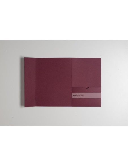 Busta pocketfold C5 con tasca laterale 150X200 mm colore Bordeaux