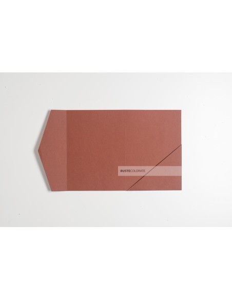 Busta pieghevole pocketfold con tasca diagonale 125x175 mm colore terracotta