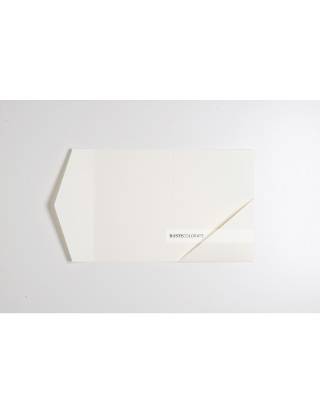 Partecipazione pocketfold con tasca diagonale 125x175 mm colore panna