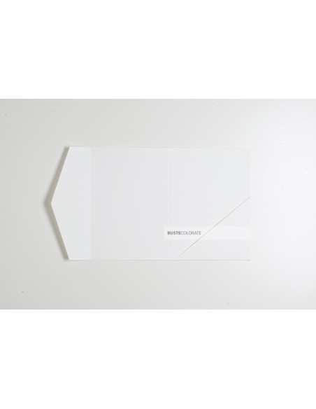 Partecipazione pocketfold con tasca diagonale 125x175 mm colore neve