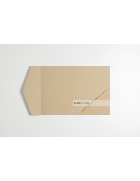 Partecipazione pocketfold con tasca diagonale 125x175 mm colore Kraft