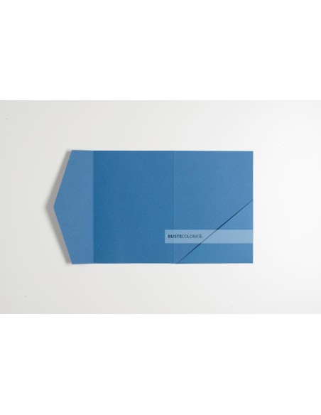 Partecipazione pocketfold con tasca diagonale 125x175 mm colore blu navy