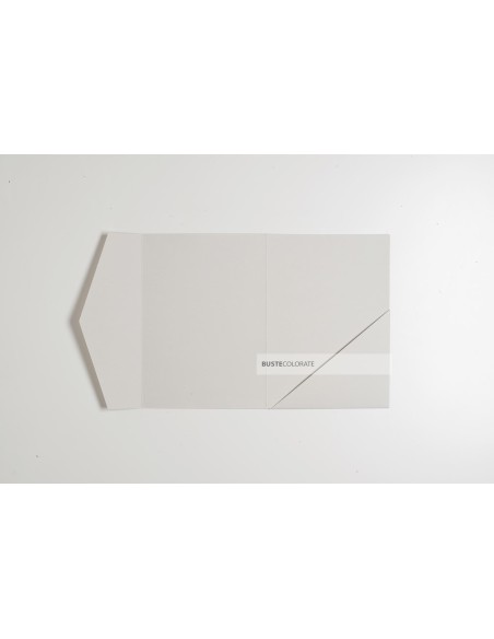 Partecipazione pocketfold con tasca diagonale 125x175 mm colore Grigio chiaro