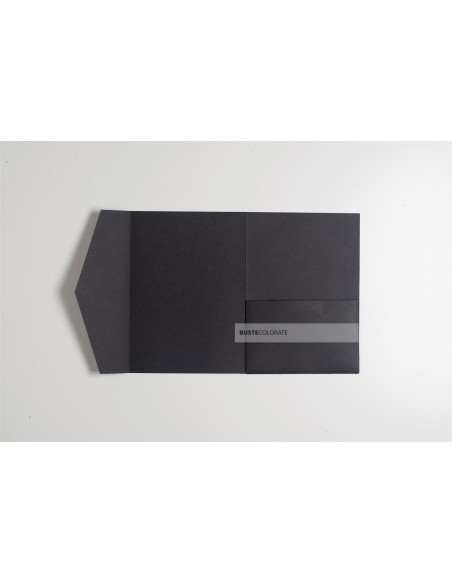 Partecipazione pocketfold con tasca laterale 125x175 mm colore nero