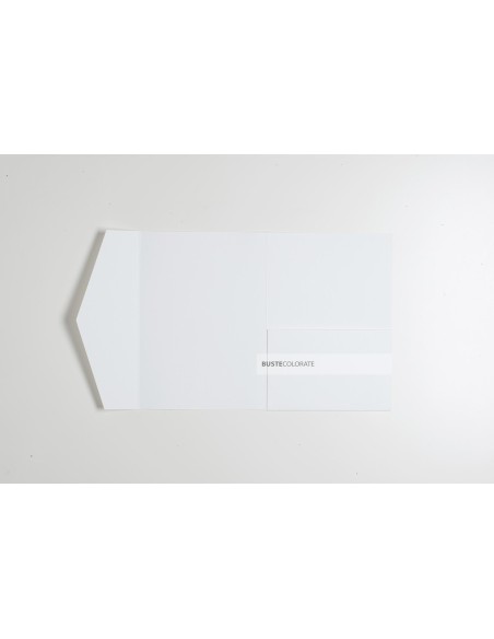 Partecipazione pocketfold con tasca laterale 125x175 mm colore bianco opaco