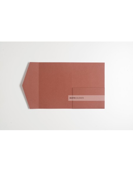 Busta pocket rettangolare 125x175 mm colore terracotta