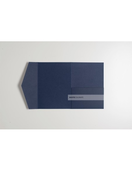 Partecipazione pocketfold con tasca laterale 125x175 mm colore blu notte