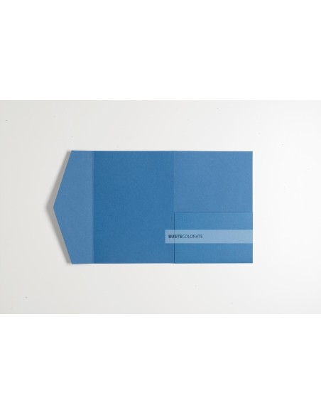 Partecipazione pocketfold con tasca laterale 125x175 mm colore blu navy