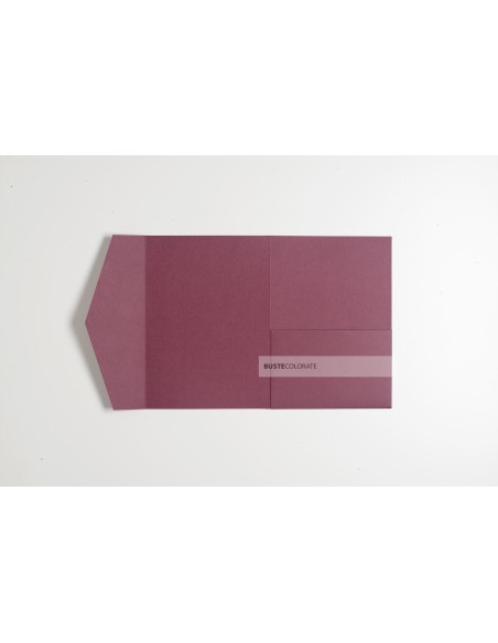 Partecipazione pocketfold con tasca laterale 125x175 mm colore Bordeaux