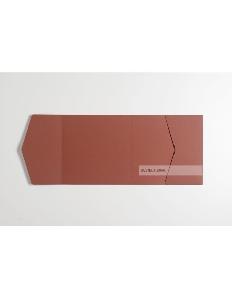 Busta quadrata con tasca 150x150 mm colore terracotta