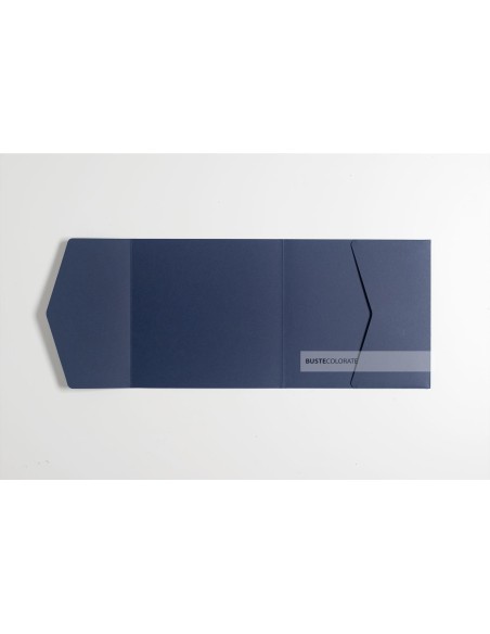 Partecipazione Pocketfold 150x150 mm colore blu scuro