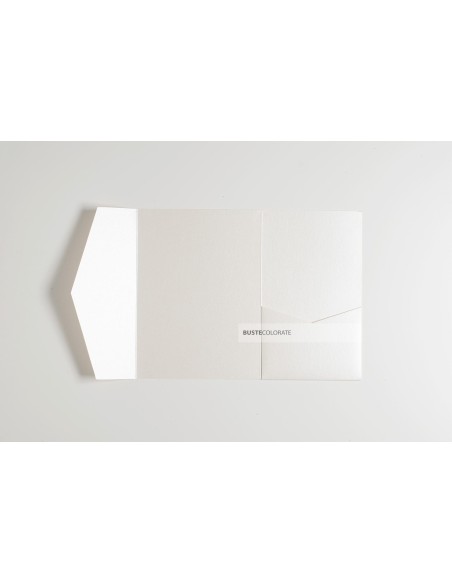 Busta pocketfold con tasca laterale 135x185 mm colore avorio brillante