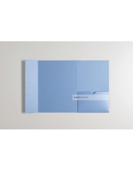 Busta pocketfold C5 on tasca laterale 150x200 mm colore azzurro