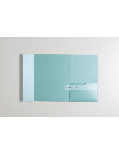 Busta pocketfold C5 on tasca laterale 150x200 mm colore tiffany
