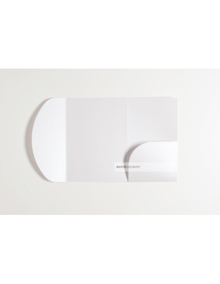 Busta ad arco con tasca laterale 135x185 mm colore perla brillante