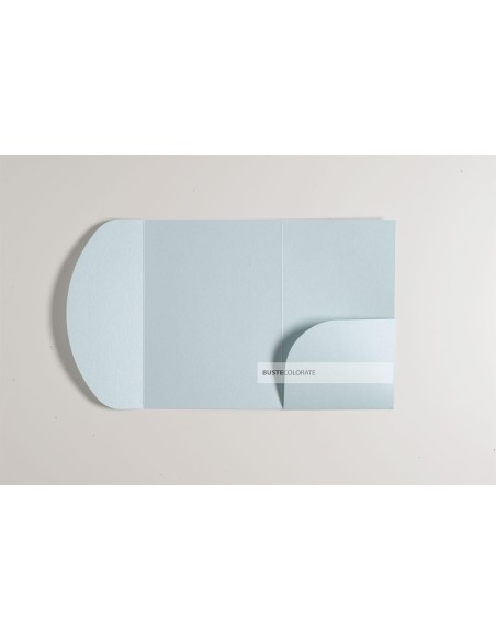 Busta Pocket fold ad arco 135x185 mm colore acquamarina brillante