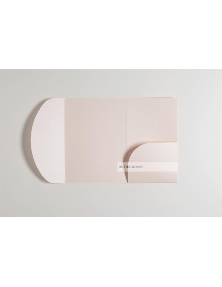 Busta ad arco con tasca laterale 135x185 mm colore rosa cipria brillante