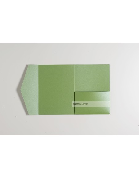 Partecipazione pocketfold con tasca laterale 125x175 mm colore verde mela