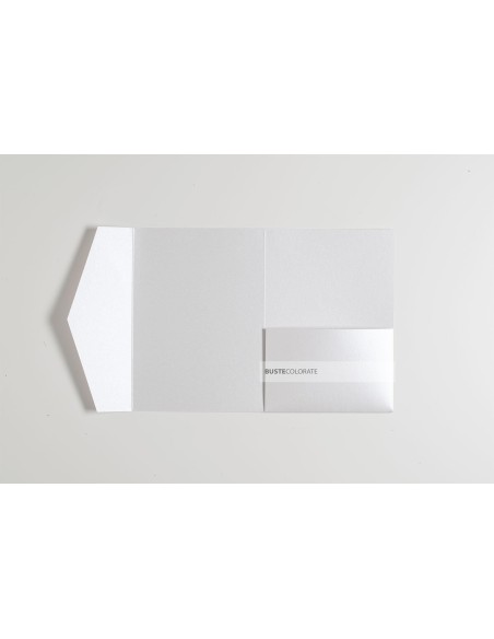 Partecipazione pocketfold con tasca laterale 125x175 mm colore perla